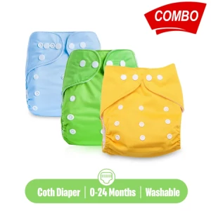 Washable Hot Print Cloth Baby Diaper with 1 Pad 3 Layer (3 pcs combo)